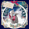 Me to You Tatty Teddy 3D Christmas Card With Keepsake Bauble-Style Plaque, Tatty Teddy Catching Snowflake 6x6ins - Official Collection