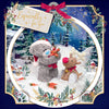 Me to You Tatty Teddy 3D Christmas Card With Keepsake Bauble-Style Plaque, Tatty Teddy With Reindeer 6x6ins - Official Collection