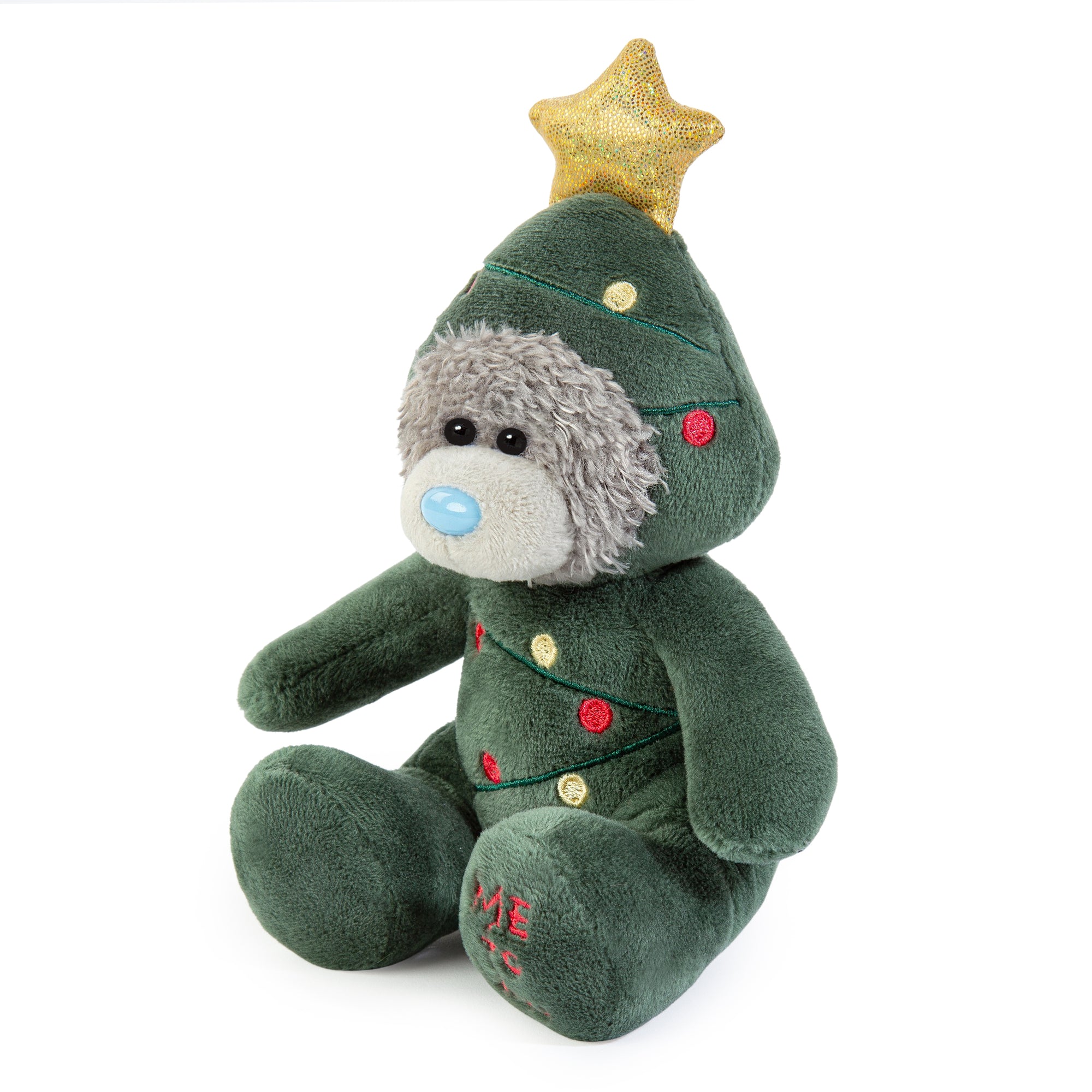 Me to You Tatty Teddy Plush Bear Dressed As Christmas Tree 13cm-High Bear On Gift Plinth