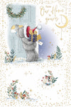 Me To You Tatty Teddy Christmas Card From Our House To Yours, Tatty Teddy Peeking Through Letterbox 5x8ins - Official Collection