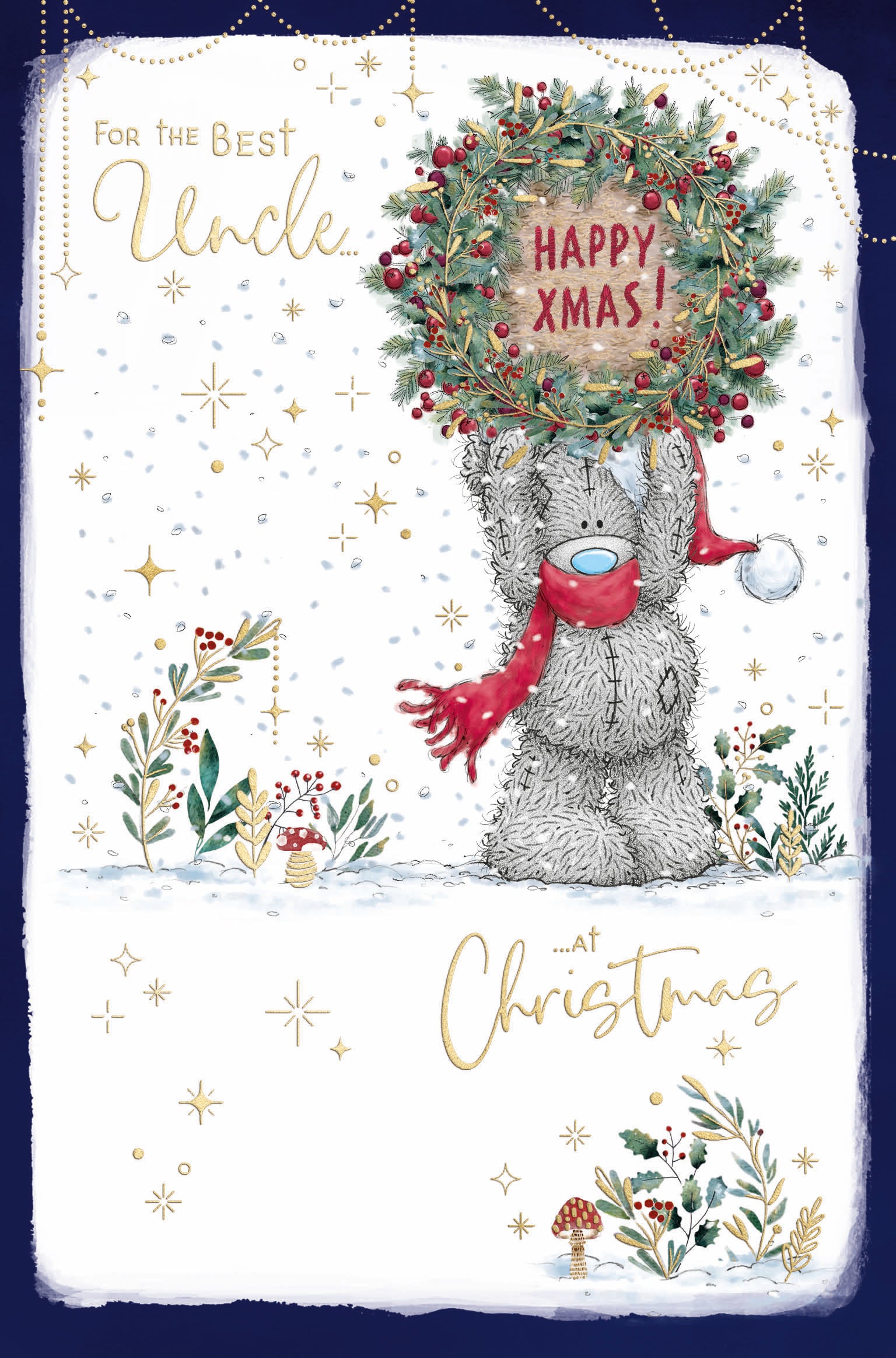 Me To You Tatty Teddy Christmas Card To The Best Uncle 5x8ins - Official Collection