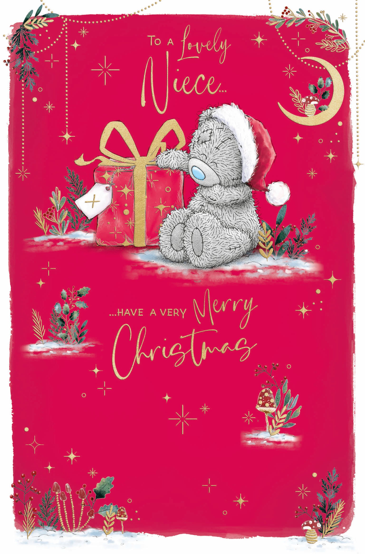 Me To You Tatty Teddy Christmas Card To A Lovely Niece 5x8ins - Official Collection