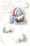 Me To You Tatty Teddy Christmas Card For Great Nan, Tatty Teddy Dressed As Christmas Pudding 5x8ins - Official Collection