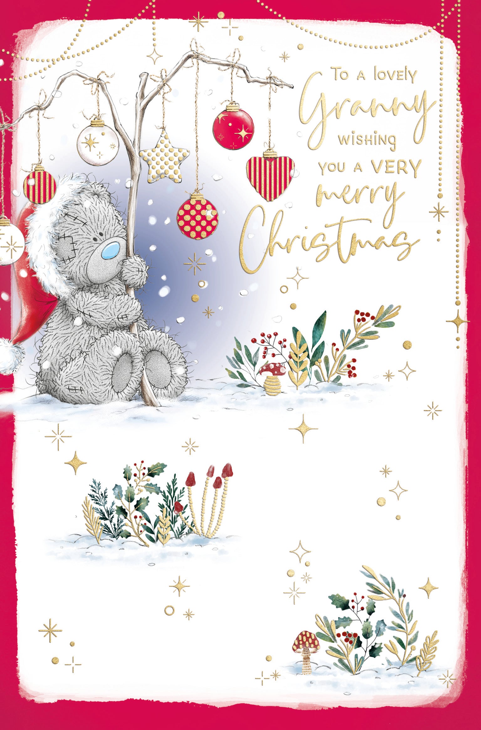 Me To You Tatty Teddy Cute Christmas Card Lovely Granny 5x8ins - Official Collection