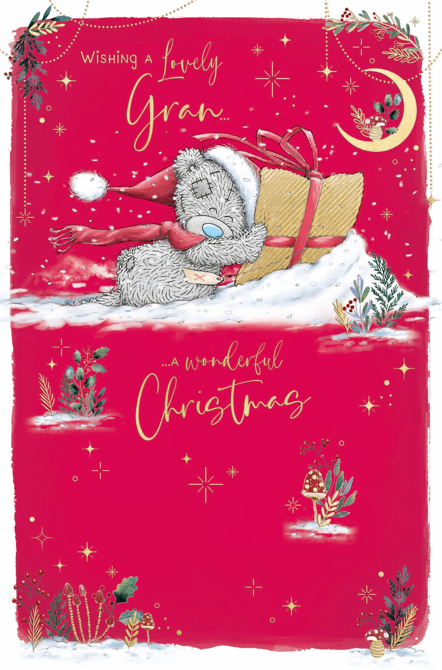 Me To You Tatty Teddy Cute Christmas Card Lovely Gran 5x8ins - Official Collection