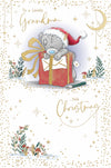 Me To You Tatty Teddy Christmas Card To Grandma, Tatty Teddy Wrapping A Gift 5x8ins - Official Collection