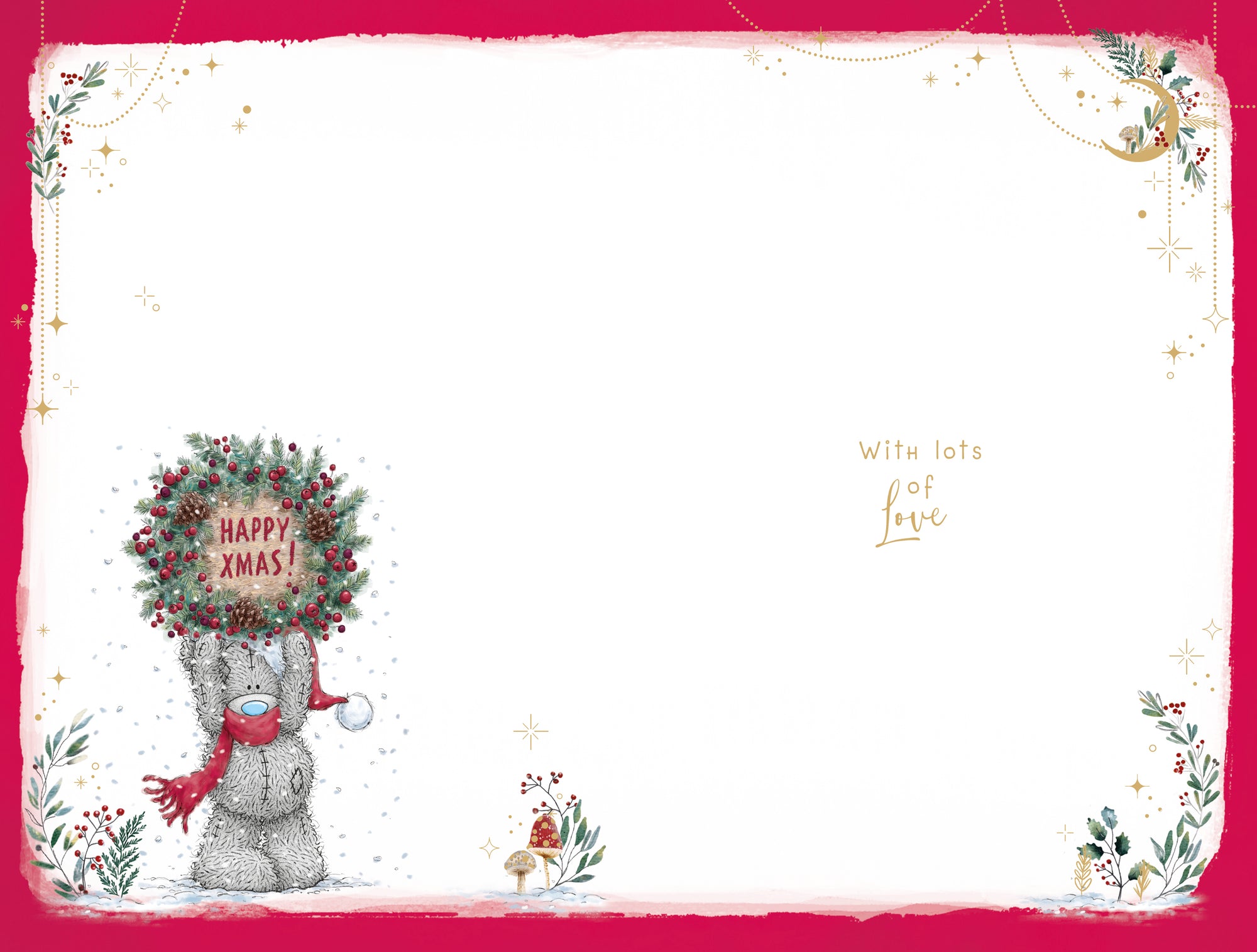 Me To You Tatty Teddy Cute Christmas Card For Wonderful Nana 5x8ins - Official Collection