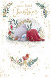 Me To You Cute Tiny Tatty Teddy Christmas Card Baby's First Christmas 5x8ins - Official Collection