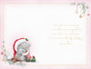 Me to You Tiny Tatty Teddy First Christmas Card For A Special Baby Girl, Tatty Teddy With Snowman And Reindeer Toy By A Christmas Tree, 5 x 8 Inches - Official Collection