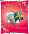 Me to You Tatty Teddy Christmas Card To A Lovely Granny, Tatty Teddy Holding Up A Present In A Snowy Scene, 6 x 7 Inches - Official Collection