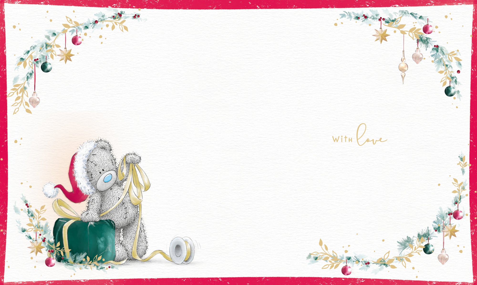 Me to You Tatty Teddy Christmas Card To A Lovely Granny, Tatty Teddy Holding Up A Present In A Snowy Scene, 6 x 7 Inches - Official Collection