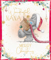 Me to You Tatty Teddy Christmas Card To A Wonderful Nana, Tatty Teddy With A Box Of Christmas Decorations, 6 x 7 Inches - Official Collection
