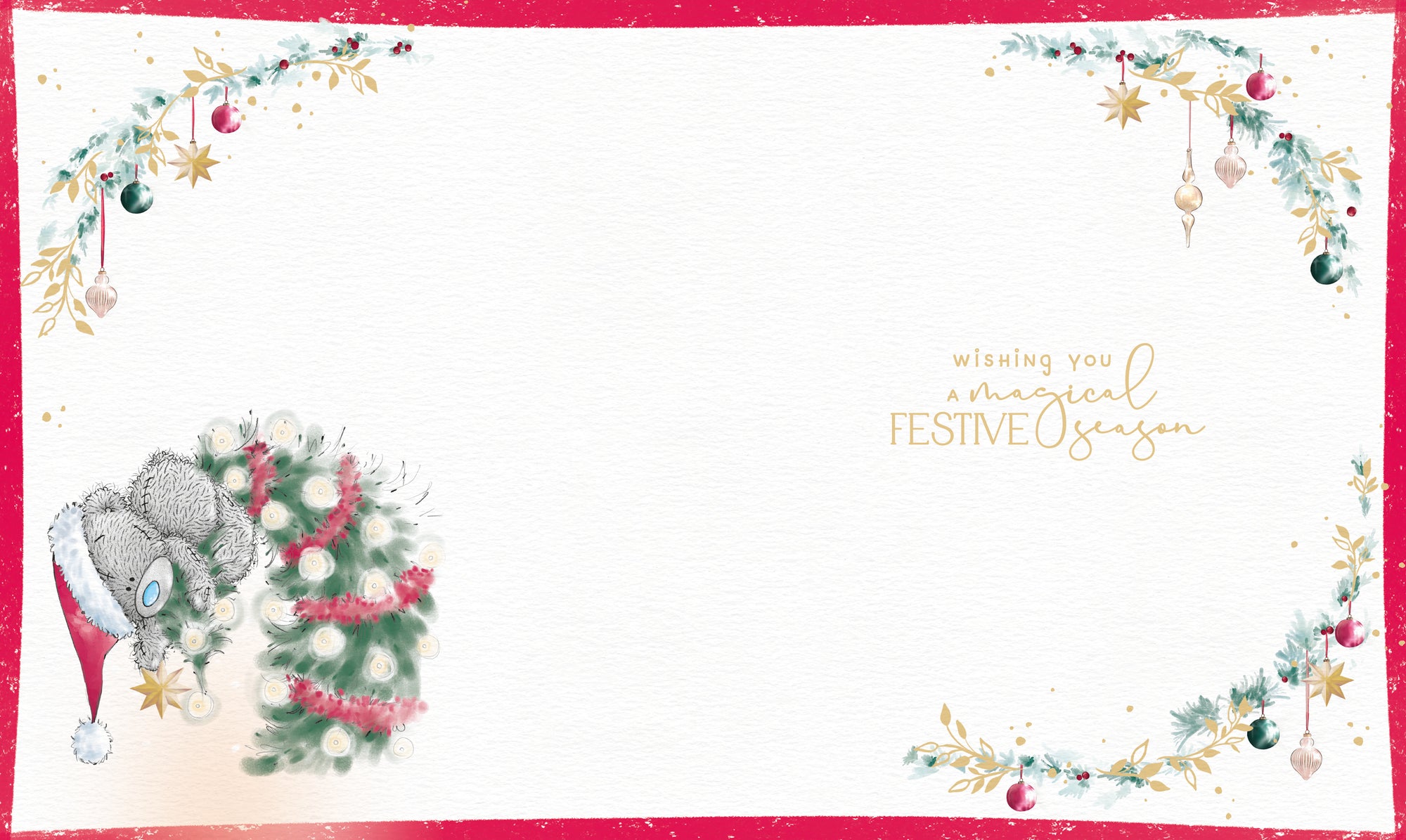 Me to You Tatty Teddy Christmas Card To A Wonderful Nana, Tatty Teddy With A Box Of Christmas Decorations, 6 x 7 Inches - Official Collection