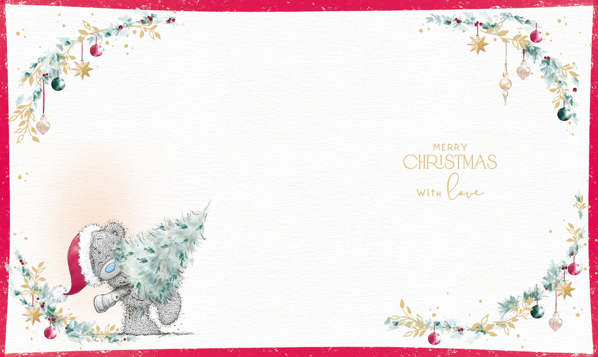 Me to You Tatty Teddy Christmas Card To A Fabulous Nanny, Tatty Teddy Decorating A Sparkling Christmas Tree, 6 x 7 Inches - Official Collection