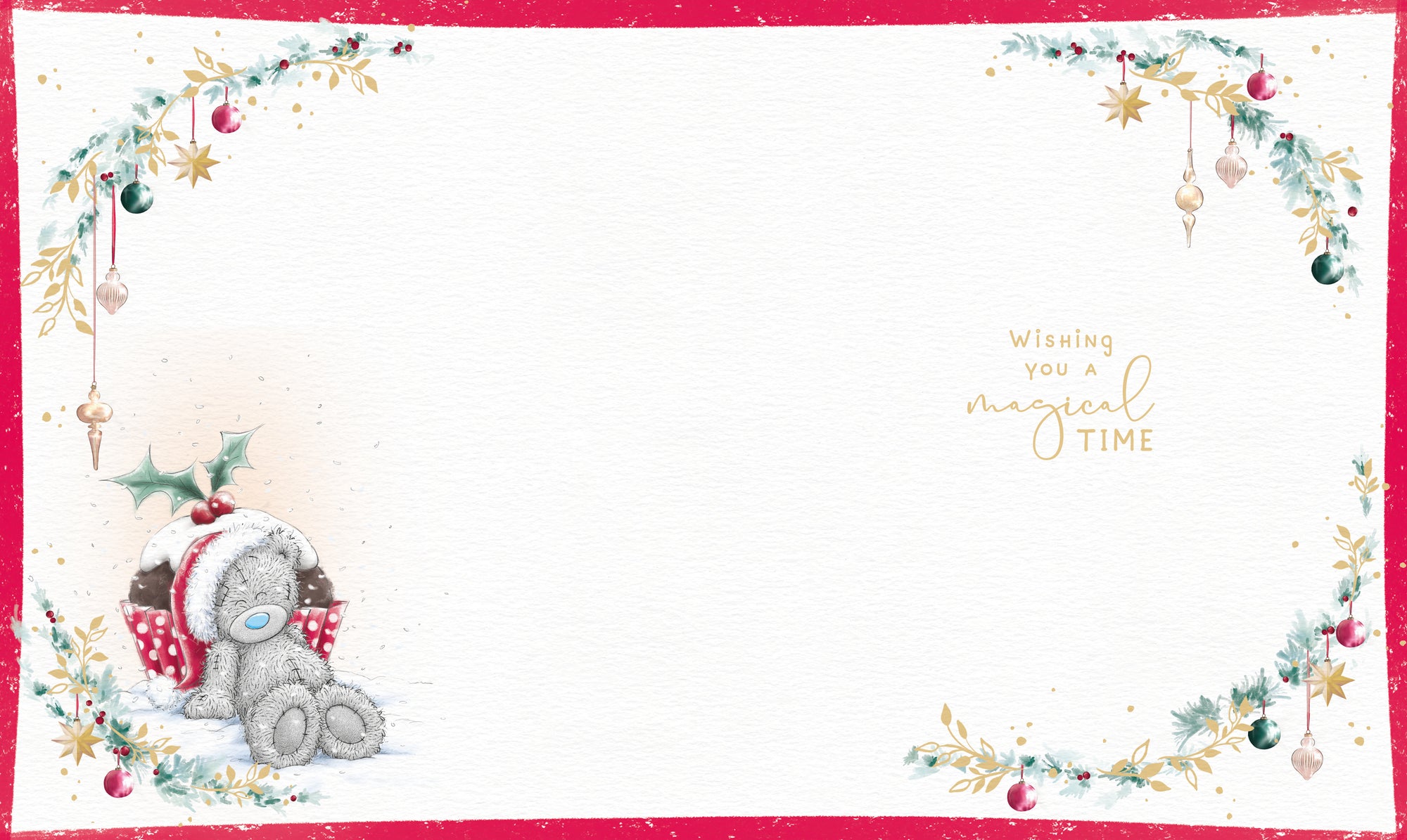Me to You Tatty Teddy Christmas Card For A Lovely Niece, Tatty Teddy In A Christmas Pudding Costume, 6 x 7 Inches - Official Collection