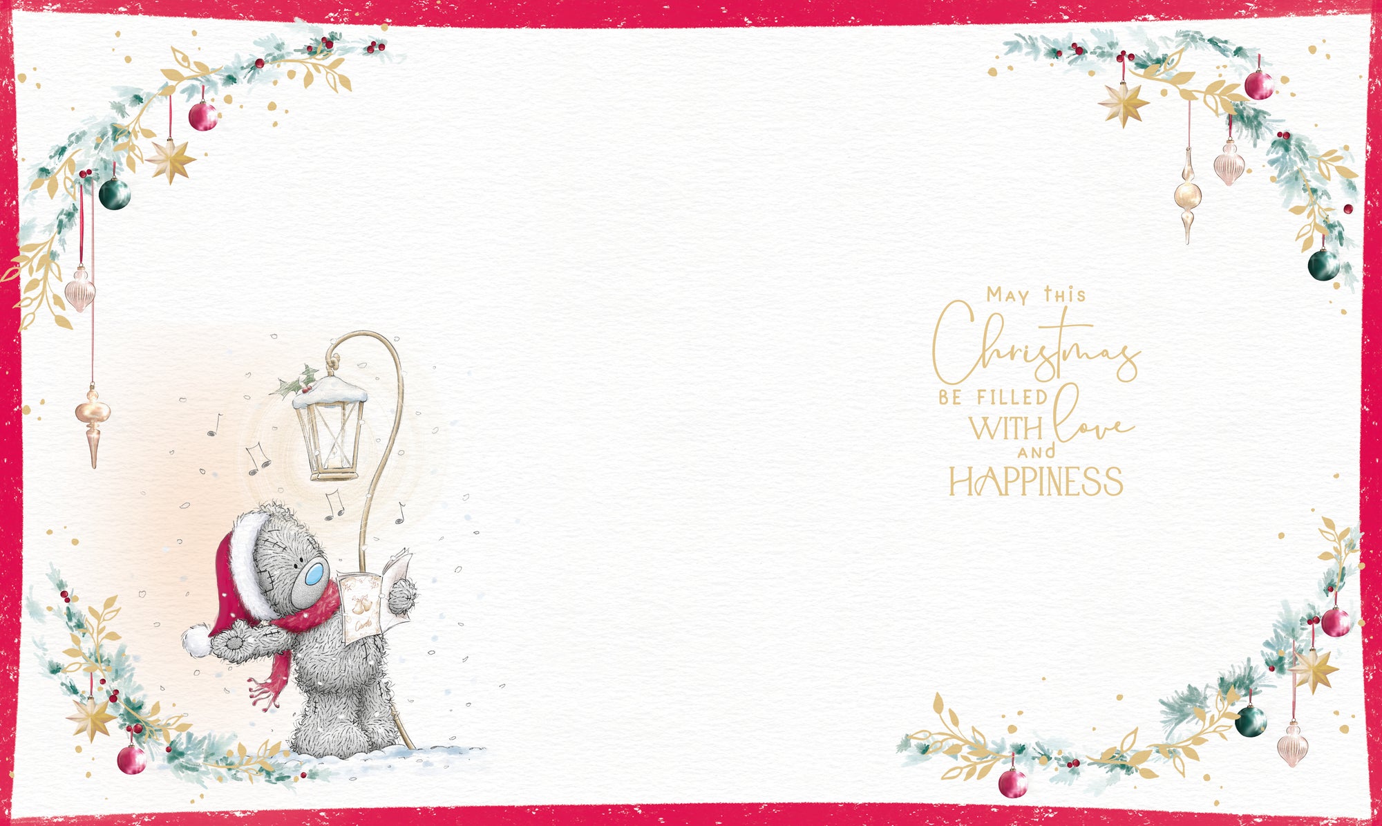 Me to You Tatty Teddy Christmas Card For A Special Grandma And Grandad, Two Tatty Teddy Bears Singing Carols By A Lantern, 6 x 7 Inches - Official Collection