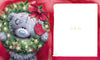 Me to You Tatty Teddy Christmas Card To Family And Friends, Tatty Teddy Peeking Through A Christmas Wreath, 6 x 7 Inches - Official Collection