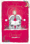 Me To You Tatty Teddy Christmas Card For Special Friends, Cute Card With Illustrated Paper Insert 6x9ins - Official Collection