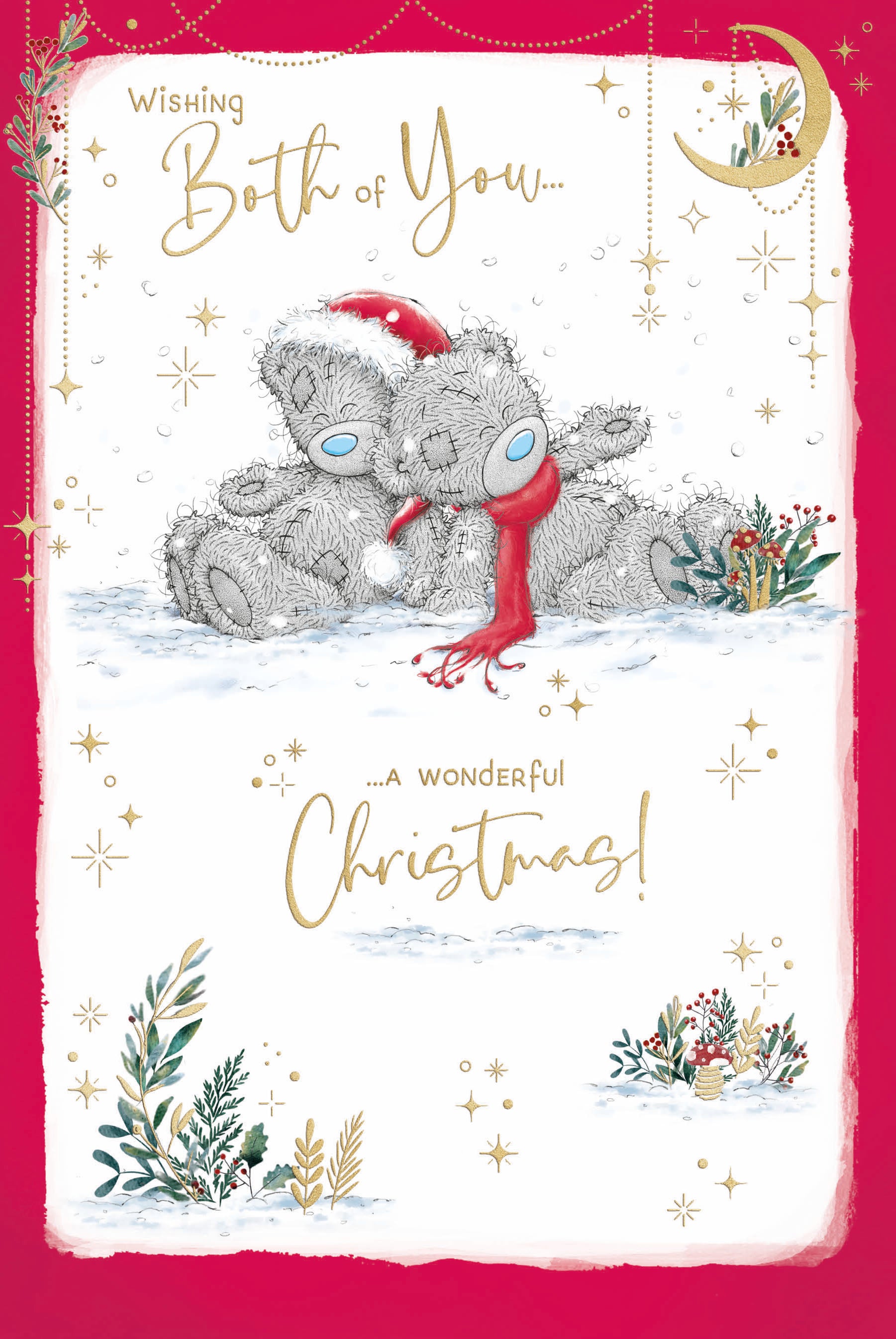 Me To You Tatty Teddy Christmas Card To Both Of You, Tatty Teddy Bears In Snow 6x9ins - Official Collection