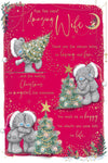 Me To You Tatty Teddy Christmas Card For The Most Amazing Wife, Cute Card With Illustrated Paper Insert 6x9ins- Official Collection