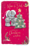 Me To You Tatty Teddy Christmas Card For The Best Mam And Dad, With Illustrated Paper Insert 6x9ins - Official Collection