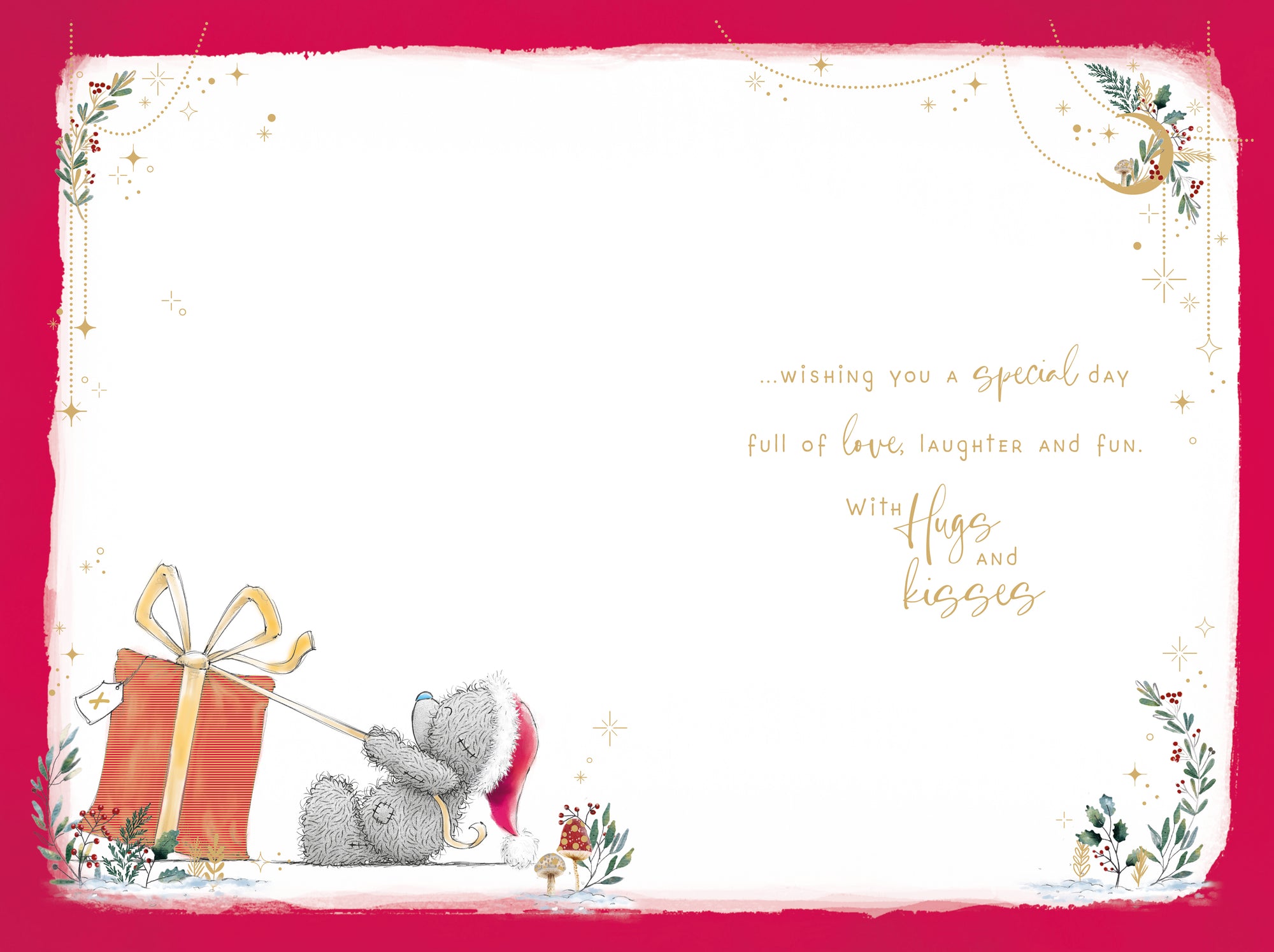 Me To You Tatty Teddy Christmas Card To My Wonderful Mum, Lovely Card With Paper Insert 6x9ins - Official Collection