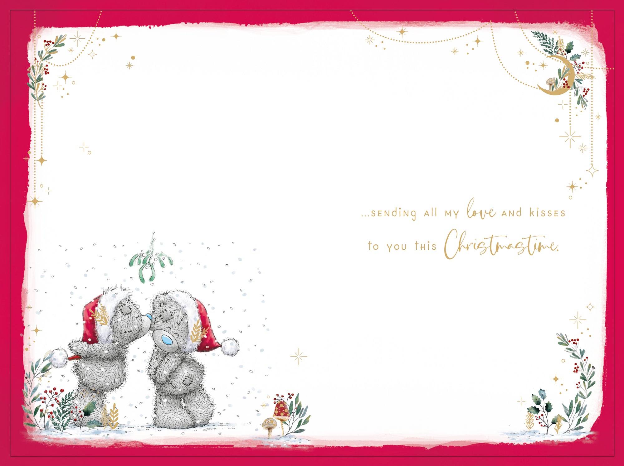 Me To You Tatty Teddy Christmas Card For The One I Love, Cute Card With Paper Insert 6x9ins - Official Collection