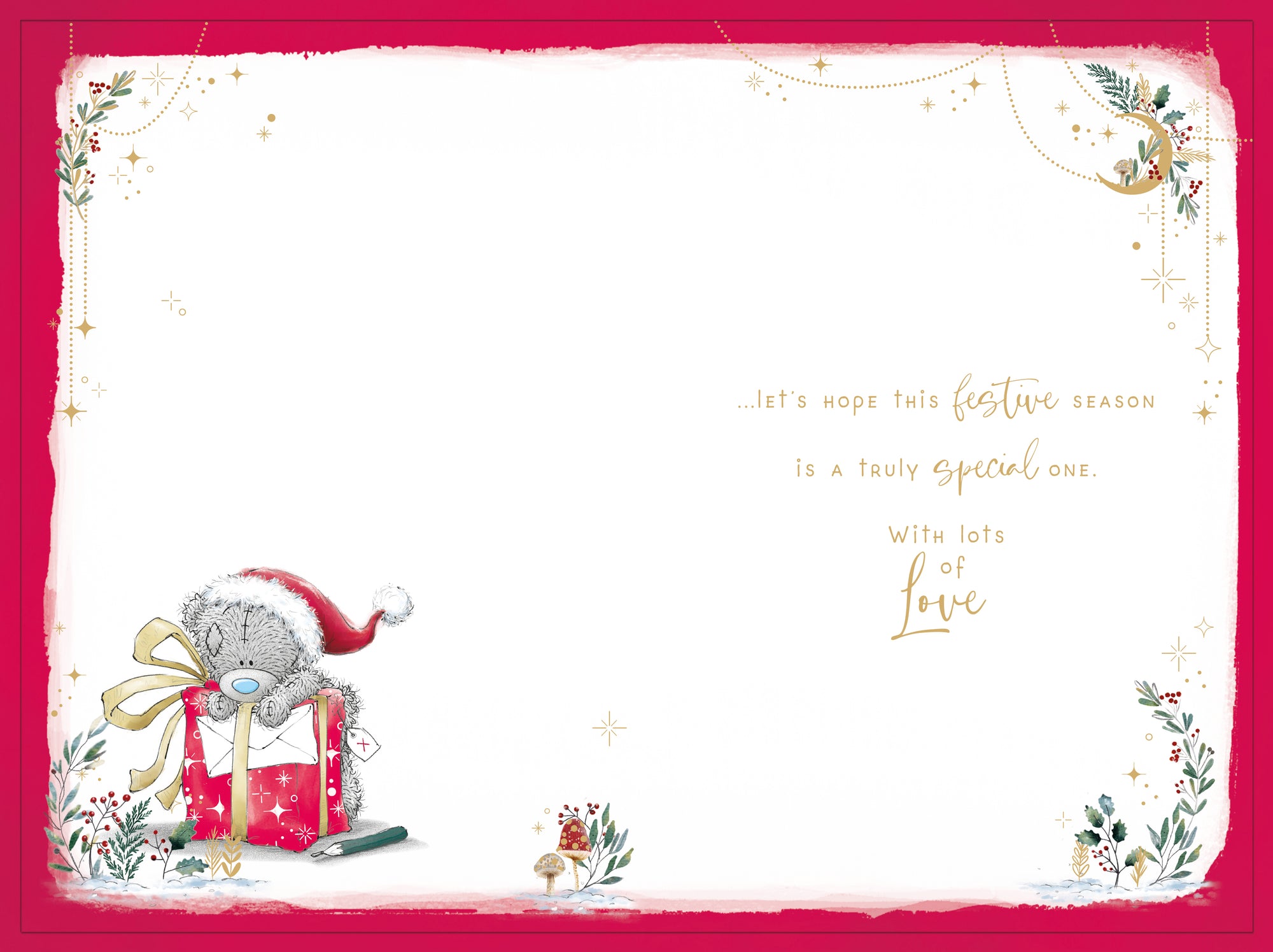 Me To You Tatty Teddy Beautiful Daughter Christmas Card With Paper Insert, Tatty Teddy With Gift 6x9ins - Official Collection