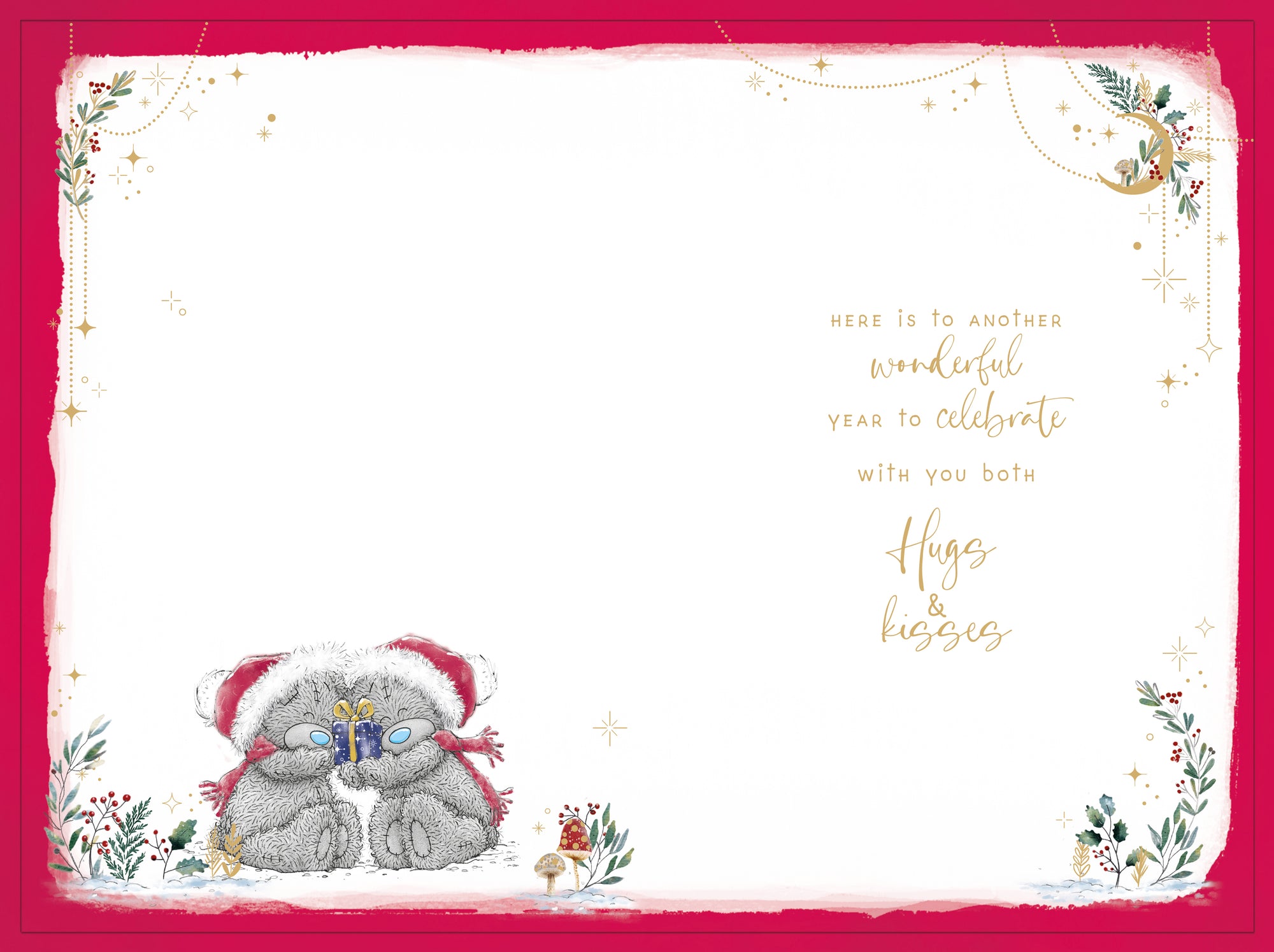 Me To You Tatty Teddy Daughter and Son-in-Law Luxury Christmas Card, Tatty Teddy Bears With Bell Garland 6x9ins - Official Collection