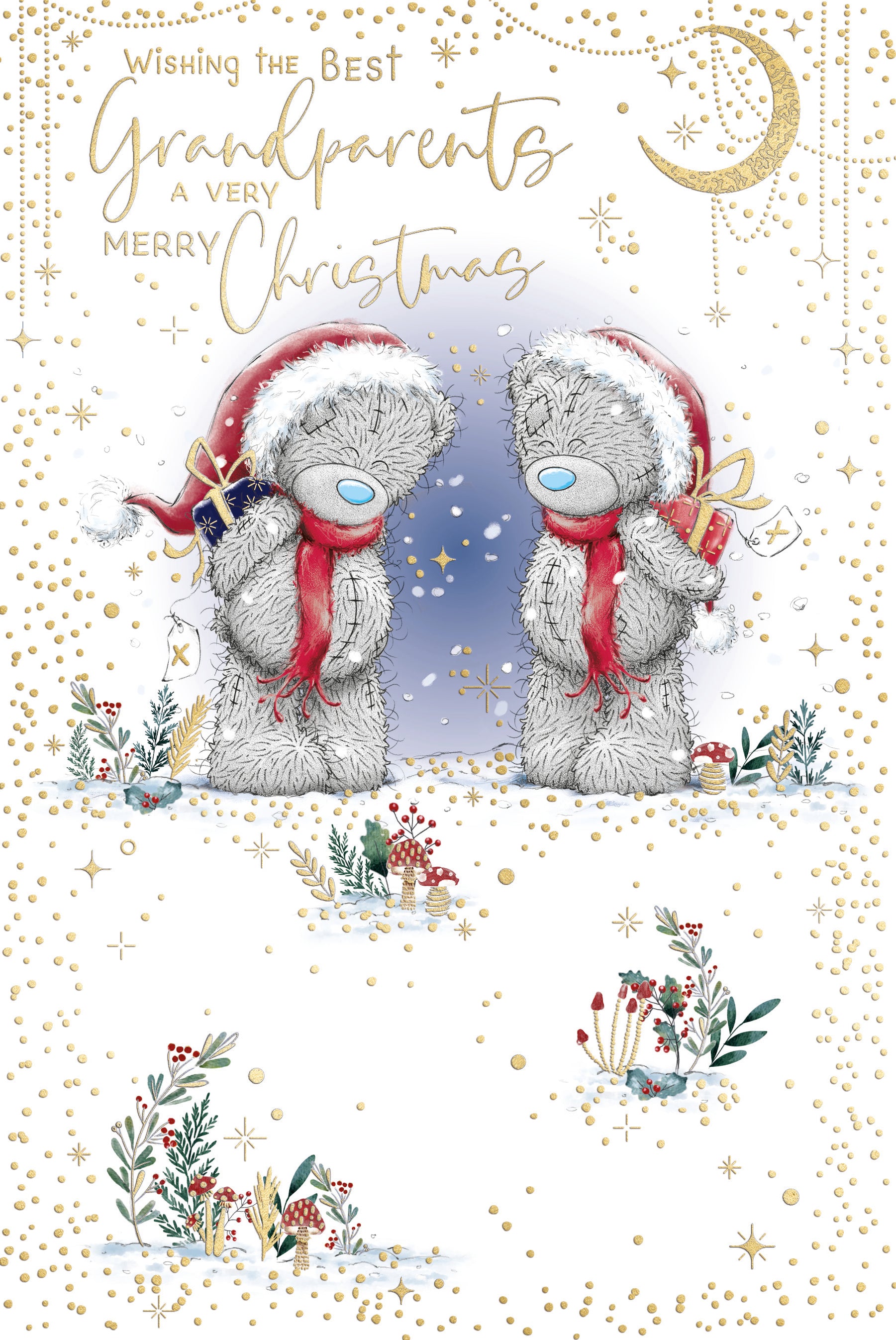 Me To You Tatty Teddy Cute Christmas Card For Grandparents, With Illustrated Paper Insert 6x9ins - Official Collection