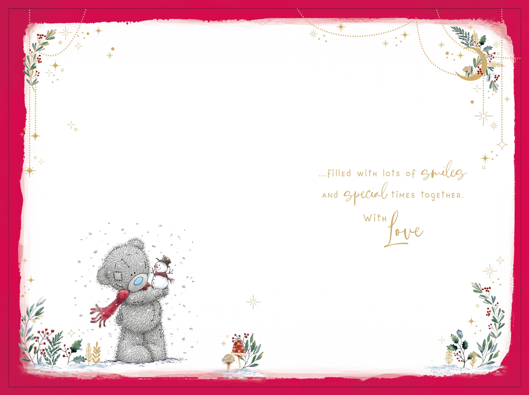Me To You Tatty Teddy Cute Christmas Card For Your Granddaughter With Paper Insert 6x9ins - Official Collection