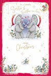 Me To You Tatty Teddy Christmas Card To Sister And Brother-In-Law, Tatty Teddy Bears With Candy Canes 6x9ins - Official Collection