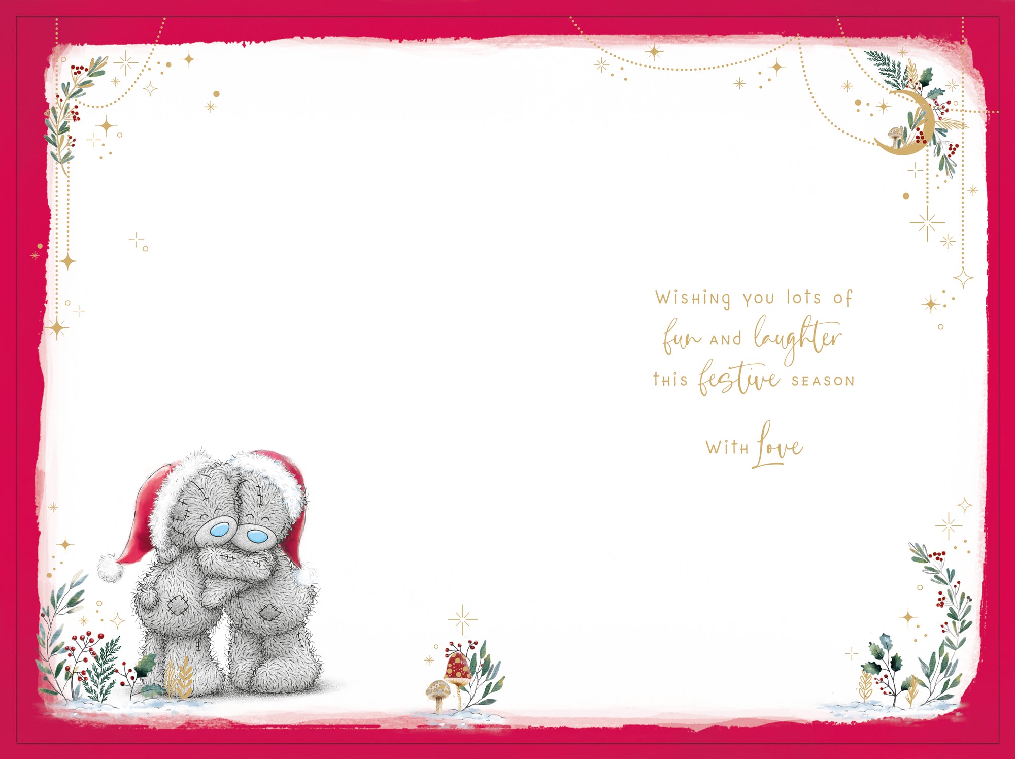 Me To You Tatty Teddy Christmas Card To Sister And Brother-In-Law, Tatty Teddy Bears With Candy Canes 6x9ins - Official Collection