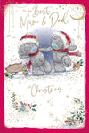 Me To You Tatty Teddy Christmas Card To The Best Mum And Dad, Tatty Teddy In the Snow, 6x9ins - Official Collection