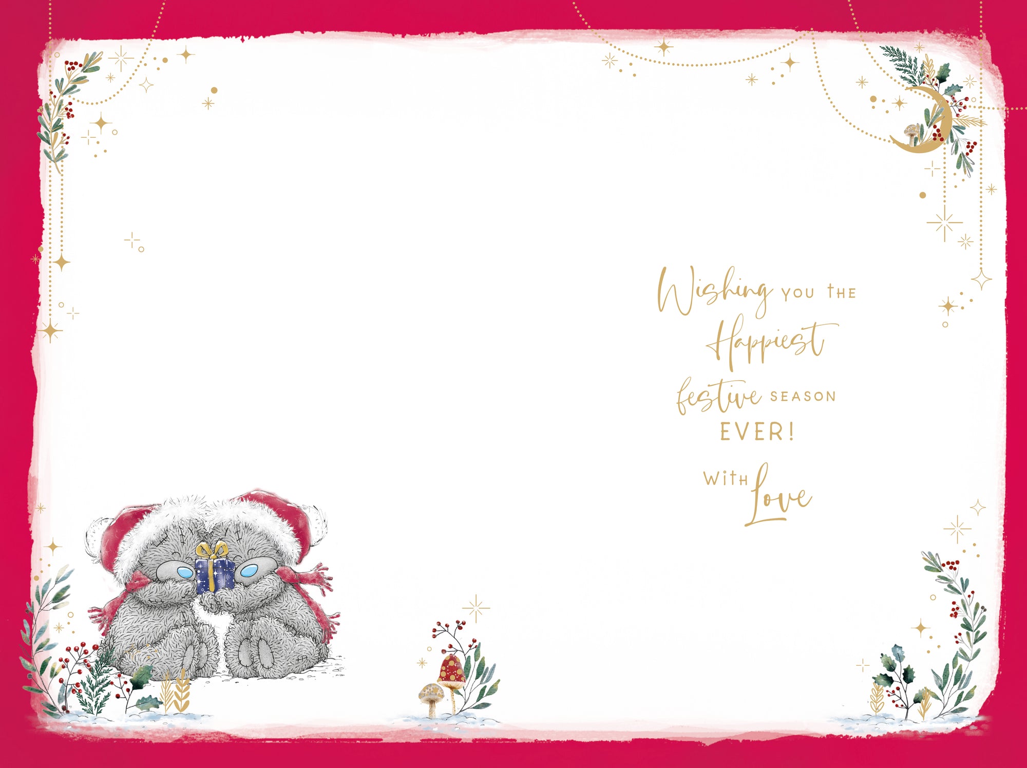 Me To You Tatty Teddy Christmas Card To The Best Mum And Dad, Tatty Teddy In the Snow, 6x9ins - Official Collection