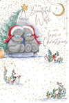 Me To You Tatty Teddy Christmas Card For My Beautiful Wife 6x9ins - Official Collection