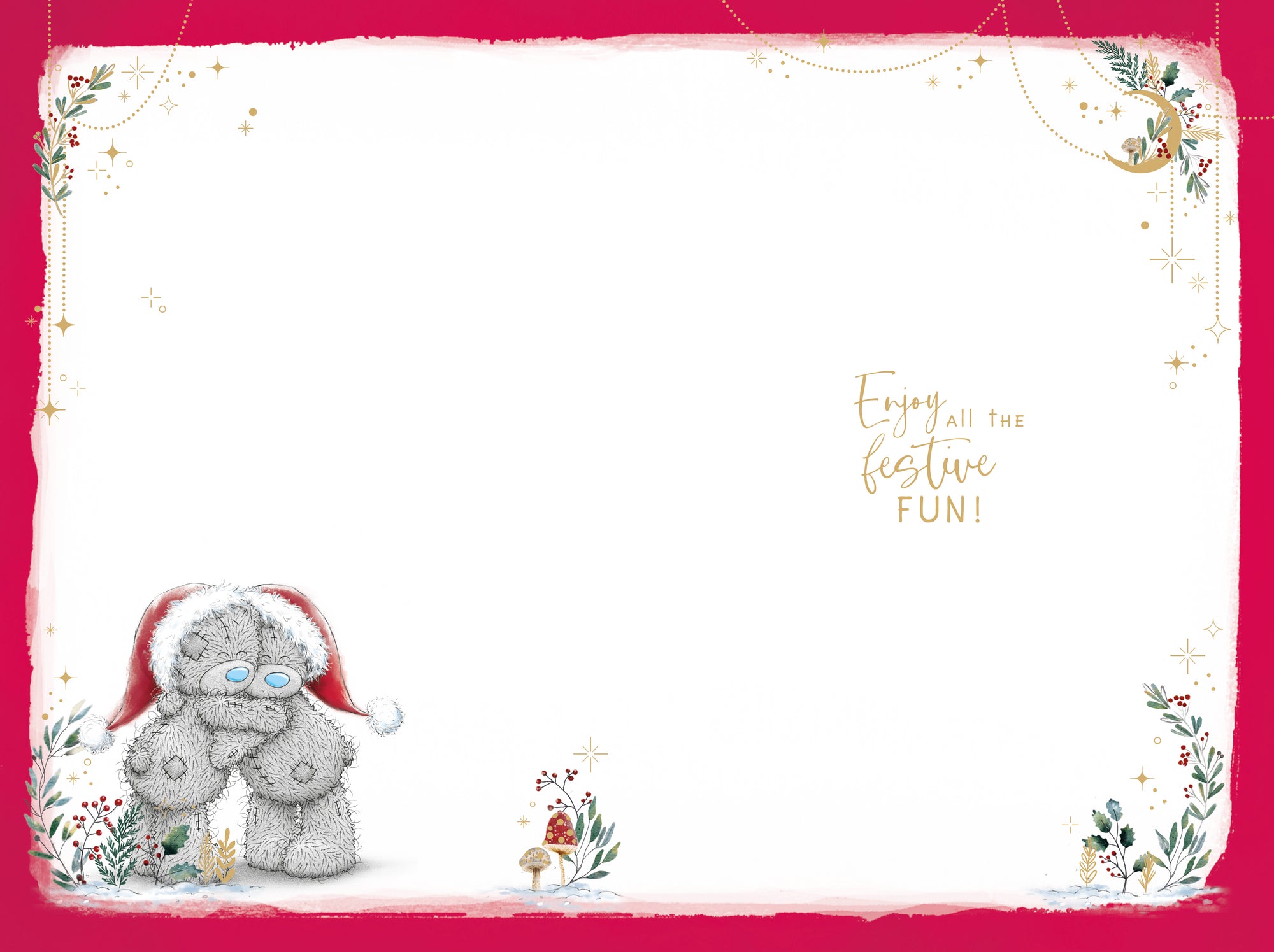 Me To You Tatty Teddy 'Big Hugs' Christmas Card With Luxury Gold Foil Detail 6x9ins - Official Collection