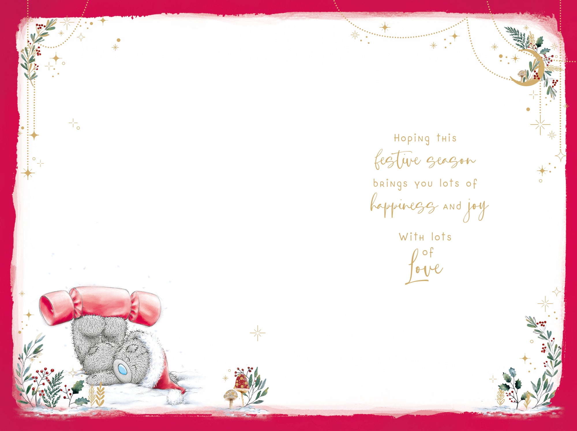 Me To You Tatty Teddy Luxury Christmas Card For Daughter, Tatty Teddy Bear With Christmas Cracker 6x9ins - Official Collection