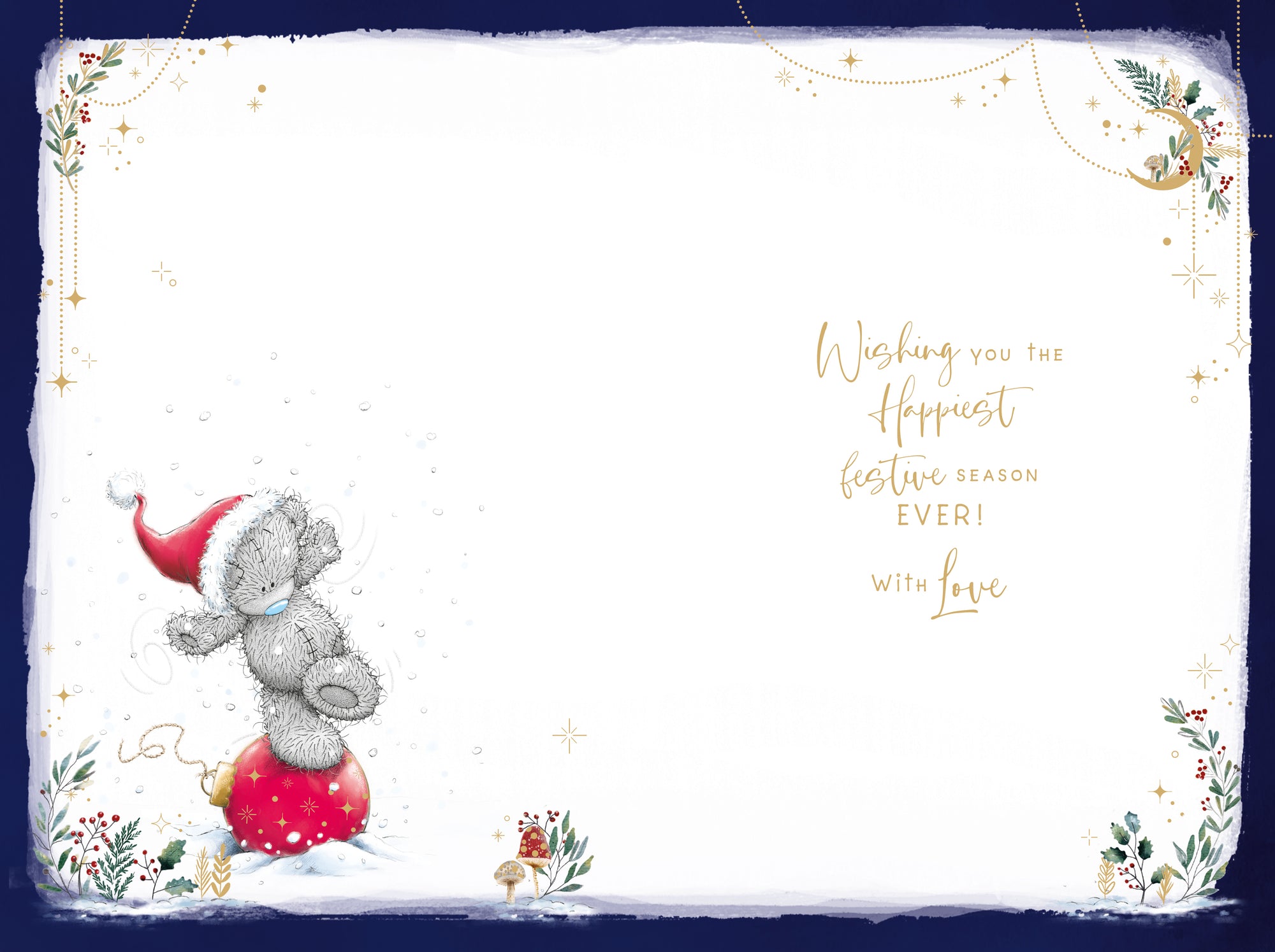 Me To You Tatty Teddy To A Wonderful Grandson Christmas Card, Tatty Teddy With Baubles 6x9ins - Official Collection