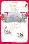 Me To You Tatty Teddy To A Wonderful Brother And Your Partner Christmas Card 6x9ins - Official Collection