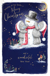 Me To You Tatty Teddy Luxury Christmas Card For All The Family, Tatty Teddy Bears Building Snowman 6x9ins - Official Collection