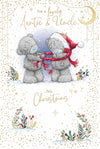 Me To You Christmas Card To A Wonderful Auntie & Uncle, Tatty Teddy Bears With Scarf 6x9ins - Official Collection