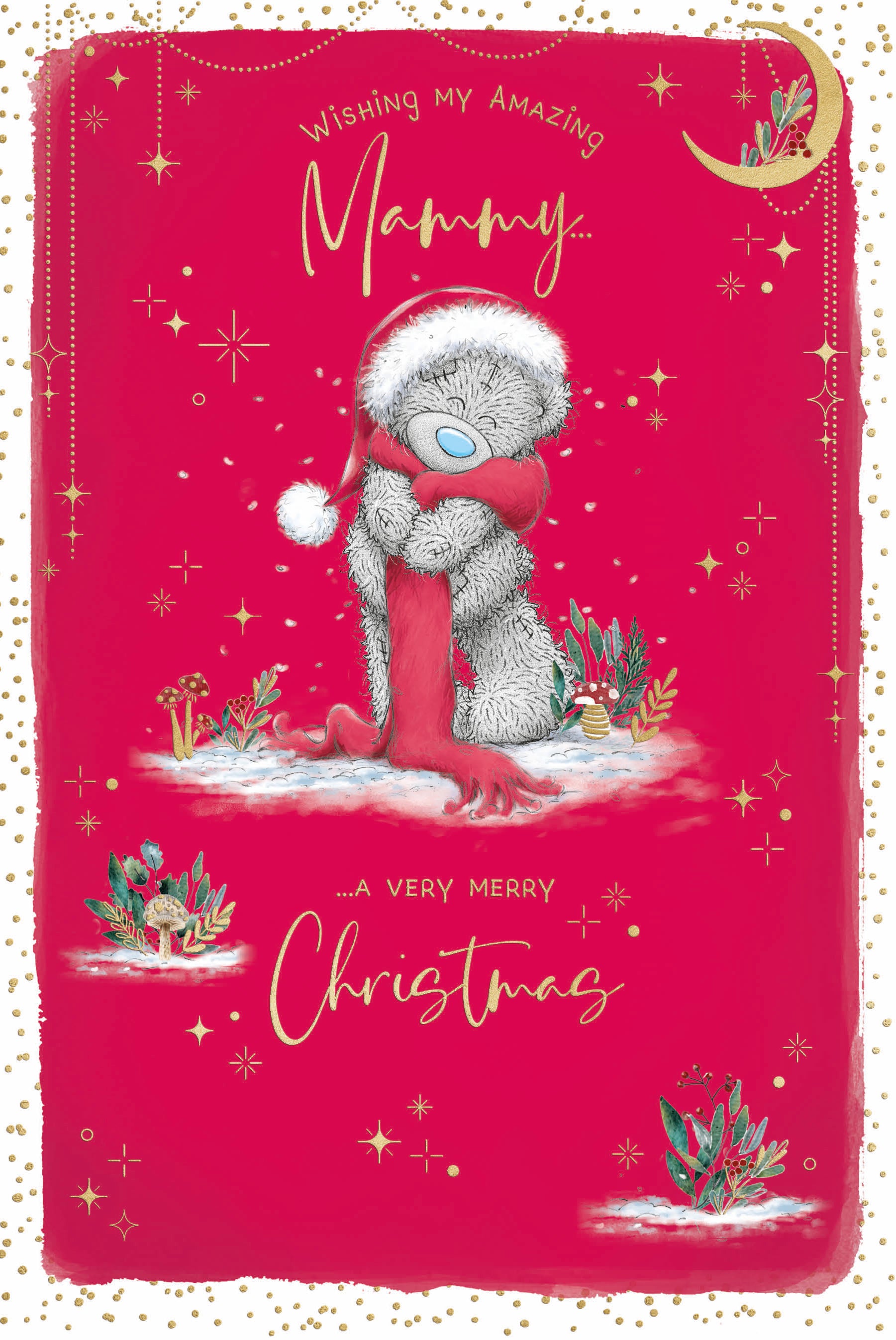Me To You Tatty Teddy Christmas Card To An Amazing Mammy, Tatty Teddy In The Snow, 6x9ins - Official Collection