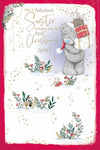 Me To You Tatty Teddy Christmas Card For A Fabulous Sister 6x9ins - Official Collection