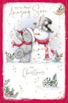 Me To You Tatty Teddy Christmas Card To An Amazing Son Tatty Teddy With Snowman 6x9ins - Official Collection