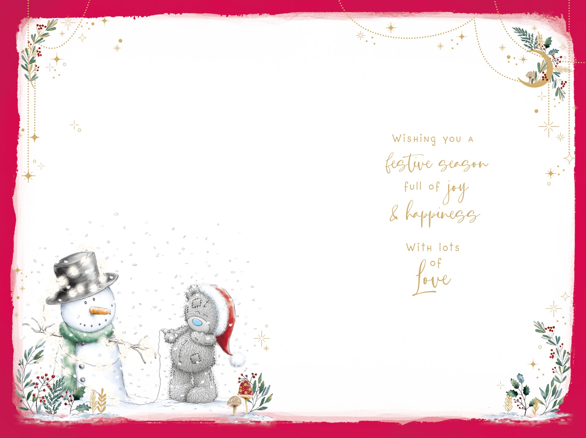 Me To You Tatty Teddy Christmas Card To An Amazing Son Tatty Teddy With Snowman 6x9ins - Official Collection