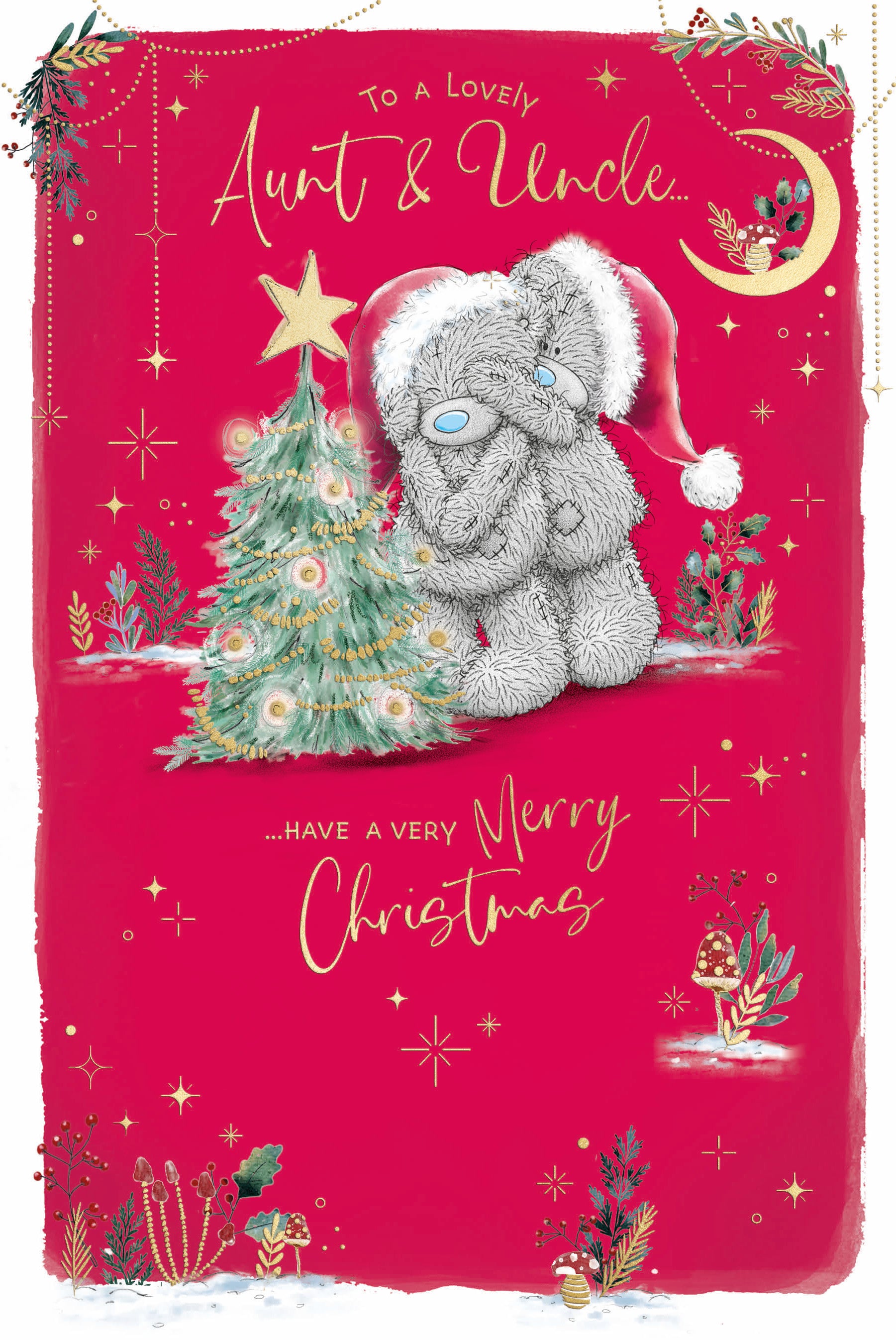 Me To You Tatty Teddy Luxury Christmas Card For Aunt And Uncle 6x9ins - Official Collection