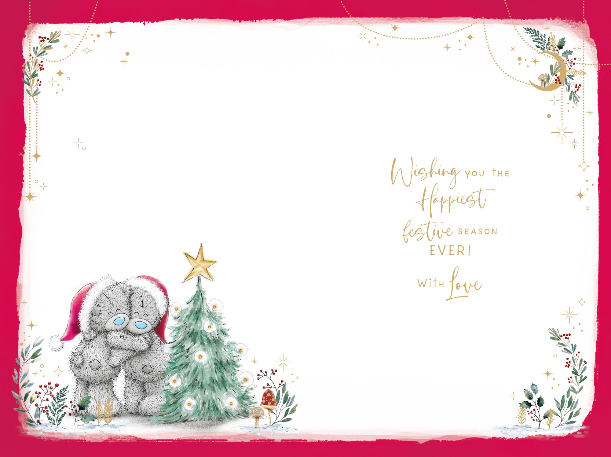 Me To You Tatty Teddy Luxury Christmas Card For Aunt And Uncle 6x9ins - Official Collection