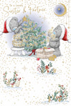 Me To You Tatty Teddy Christmas Card To Sister And Partner, Tatty Teddy Bears Decorating Tree 6x9ins - Official Collection
