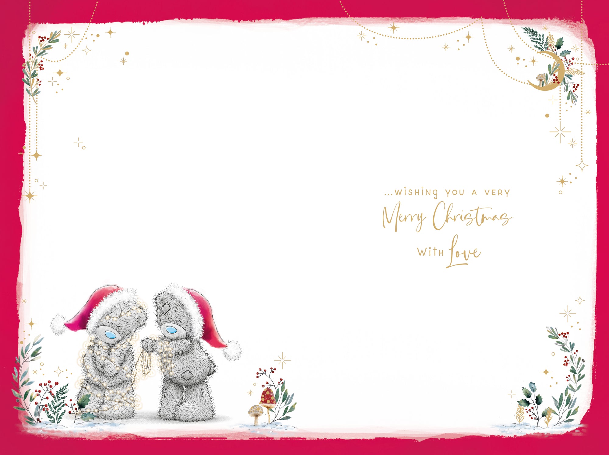 Me To You Tatty Teddy Christmas Card To Sister And Partner, Tatty Teddy Bears Decorating Tree 6x9ins - Official Collection